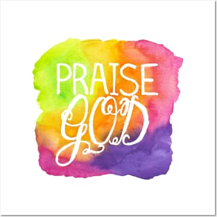 Hand Painted Watercolor "Praise God" Posters and Art